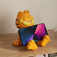 Hot Creative New Garfields Family Peripherals Desktop Ornament Collectible Phone Stand Resin Craft Lazy Bracket Desk Decor Gifts