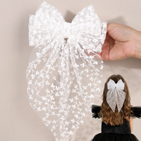 Sweet Lace Large Bow Hair Clip Elegant Embroidery Double-Layer Bownot Hairpin For Girls Korean women Accessories Headwear Gift