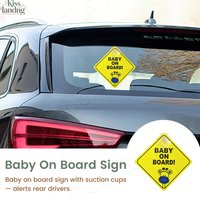 Guard Your Little Passenger, Easy-Attach Baby on Board Warning Decal with Strong Suction Cup for Car Windows