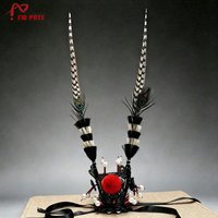 60cm Simulated Feather Sun Wukong Hair Crown Headwear Festival Cosplay Great Sage Equalling Heaven