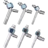 #6 #8 #10 AC Gas-jet Fitting R12 Aluminium 90 Degree / Straight Fitting with R134a Gas Filling Nozzle for Air Conditioner Hose