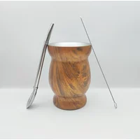 230ML 8oz Yerba Mate Cup Double Walled Mug Stainless Steel Mate Cup Tea Argentina with one Bombilla (Straw) and Cleaning Brush