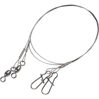 2 Pack Titanium Fishing Leader Wire With Swivel And Duo-Lock Snap 7x7 Strand Steel Cable For Predatory Fish 30/35cm 14/18kg