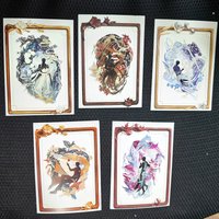 5Pcs/Pack Chinese style Love and Deepspace Merch Fans Collection Character Laser Card Xavier Zayne Rafayel ralayo Sylus Caleb