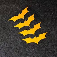 Bat Shaped Vinyl Sticker Set, 4pcs Waterproof Multicolor Decals for Car, Motorcycle, Helmet & Laptop