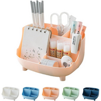Creative 6 Gird Desktop Organizer Pen Holder Multifunctional Desk Makeups Pencil Storage Stand Box School Office Stationery