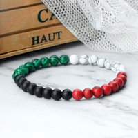 Fashion Natural stone National Flags Beads Bracelets & Bangles For Men Women Patriot Jewelry Friendship Wristband Couples Gifts