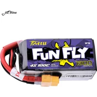 Tattu FunFly 100C 1300mAh 1500MAH 14.8V Lipo Battery 4S Battery XT60 Plug for UAV Types FPV Frame Practice 230 210 Size Racing