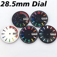 28.5mm dial NH36 Watch Dial and Chapter Ring Rainbow Multi color dial Fit NH36 Automatic Movement Watch parts