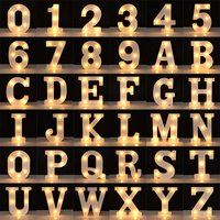 Gold White Luminous 26 English LED Letter Night Light Alphabet Number Lamp Christmas Wedding Birthday Party Propose Decoration
