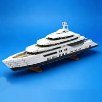 1651PCS MOC WHITE Luxury Yacht Custom Puzzle Warship Model Technical Education DIY Assembly Creative Adult Puzzle Toy Xmas Gift