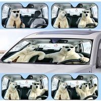 Cute An imposing polar bear Driving Sun Visor Retractable Car Sun Visor Anti-Glare UV Protection Front Window Sunshade