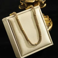 316L Stainless Steel Chain Necklace For Women Gold Color Minimalist Thick Chain Choker Hip Hop Jewelry Party Gifts New In