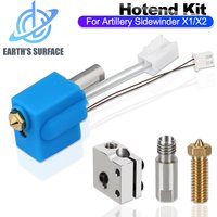 For Artillery Sidewinder X1 X2 Genius Pro Hotend Heatbreak Thermistor Cartridge Heater Heat Block Silicone Cover Volcano Nozzles