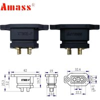 5pcs Amass XT90E-F XT90 XT90E 500V 30A Female Plug Gold-plated Battery Connector For RC Car Airplane Boat Drone Accessories