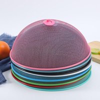Anti-Flying Vegetable Fruit Display Holder For Outdoors Mesh Food Cover Protective Round Shape Dish Lid Household