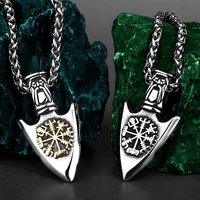 Viking Valknut Odin Sword Pendant Necklace Men's Gungnir Vegvisir Amulet Rune Stainless Steel Necklace Jewelry Gift