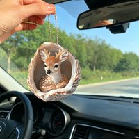 Acrylic pendant, car decoration, cute shell deer shape, suitable for various car models