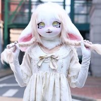 Kigurumi Fursuit Furry Head Mask One Size Elastic & Neck Buckle Anime Cosplay Headgear for Lolita Comic Con Performance Party