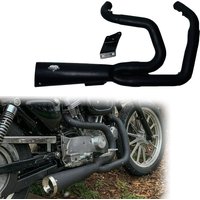 Motorcycle Full Drag Exhaust Black Stainless 2-1 Exhaust System for Harley Sportster Superlow 883/1200/48 2004-2023