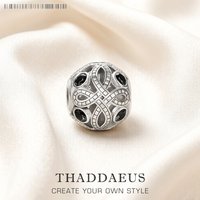 Charm Bead Black Love Knot 925 Sterling Silver Vintage Karma Jewelry Lucky Accessories For Men Women