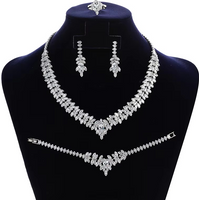Jewelry Sets HADIYANA Vintage Women Wedding Party Got Enaged Necklace Earrings Ring And Bracelet 4pcs Set BN7904 Bisuteria