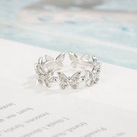 Fashionable 925 Sterling Silver Butterfly Ring Sparkling Zircon Opening Ring Women's Multifunctional Jewelry Free Delivery