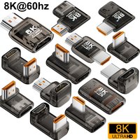 Transparent 8K60HZ HDMI 2.1 Cable 90 Degree Up/Down/Left/Right Angle Adapter Male To Female for HDTV Projector PS4 PS5 Laptop PC