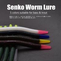 WODJYJ 3in 4in 5in senko lure fishing worm bait for big mouth bass and pike ,soft Plastic silica noodle worm durable salt scent