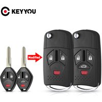 KEYYOU Modified Car Key For Mitsubishi Lancer Outlander Endeavor Galant MIT11R Blade Remote Key Shell Case 2+1/3+1 Buttons