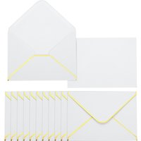 50/100Pcs A6 Envelopes 4x6 Card V Flap Envelope Round Edge Valentine Envelopes with Gold Border for Office Wedding Invitations