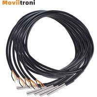 1/5PCS DS18B20 Waterproof Thread Temperature Probe Temperature Sensor Stainless Steel 1/2/3/5 Meter For Arduino