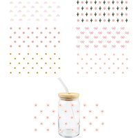 3D UV DTF Wrap Transfer Stickers Cartoon Cute Pattern Design Waterproof Wrap For Glasses Cups Bottles DIY Decal
