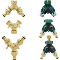 Brass 3/4" Thread Garden Tap Hose Water Splitter 2-Way Garden Irrigation Valve Y Type Watering Adjustable Switch Controller