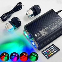 26W Dual Port Same or Different Color RGBW App Remote Starlight Headliner Fiber Optic Light Engine Twinkle Music Activated RGBW