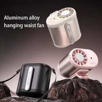 High Speed Icy Cooling Aluminum Alloy Hanging Waist Fan, 199-Speed Adjustable, 3D AirflowHead to Waist, LED Emergency Light, 360