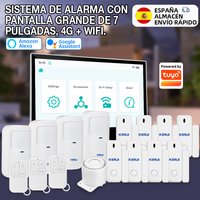 Système d'alarme ES Delivery Kerui avec grand écran tactile de 7 pouces, 4G+WiFi, alarme domestique ASK/FSK 433MHZ, antivol, compatible avec Tuya G70
