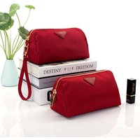 1pcs Waterproof Nylon Cosmetic Pouch Portable Cute Makeup Bag Multi Functional Digital Organizer Wristlet Clutch Bag