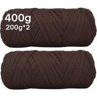 400g T-Shirt Yarn Thick Fabric Yarn for Crochet Knitting Bag Basket DIY Handmade Rug Cotton Polyester Cloth Yarn