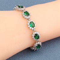 925 Silver Charm Cubic Zircon Bracelets For Women Wedding Jewelry 18+2CM Length