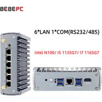 Intel i225V 6*2.5G LAN Mini PC N100 i5 1135G7 i7 1165G7 4C/8T RS232 RS485 GPIO HD PCIE Win10/Ubuntu pfSense Firewall Router