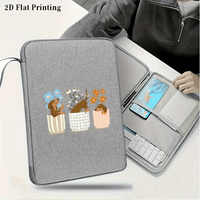1pc Print Dachshund Potted Plant Shockproof Tablet Sleeve for iPad 10.9/12.9inch Tablet Bag Large Capacity Storage Carrying Case