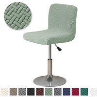 Jacquard Elastic Pub Low-Back Chair Cover Knitted Breathable Bar Stool Slipcover Modern Adjustable Patterned Stretch Stool Cover