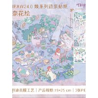 Kawaii Rebirth of the Plant World 3D Gilded Night Banquet Landscape Sticker DIY Pocket Cabin Scene festival gift