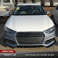 For Audi A4 B9 SLINE /S4 Sedan 4 Door 2017-2020 3PCS Carbon Fiber/FRP Car Front Bumper Lip Spoiler Splitters Protector Body Kits