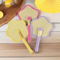 Summer Straw Woven Hand Fan, Portable Wheat Stem Fan, Cute Dopamine Style Hand Fan for Girls Daily Cooling