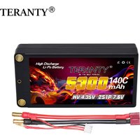 5300Mah 2S 7.6V Hv Low Profile Hardcase Shorty Lipo Batterij 5.0Mm bullet Voor Racing Rc Auto Boot 140C/280C 7.6V Battery