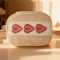 Makeup Bag Strawberry Plush Embroidery Storage Makeup Bag Female Multi-functional High Appearance Value Bag