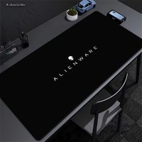 Gamer Desk Mats Black Alienware Animation PC Gaming Mouse Pad Keyboard Pads Lockrand Mousepad for PC Mouse Carpet 90x40cm