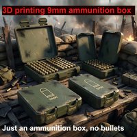 3D Printing 9mm Bullet Storage Box, Enthusiast Desktop Gift Collection,just An Empty Box